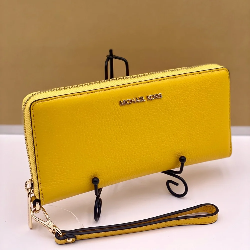 Michael Kors Large Continental Wallet Wristlet Yellow